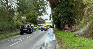 Emergency services at scene of crash near A47