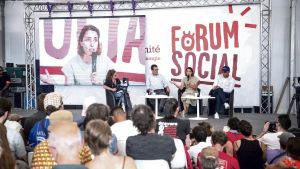 « Emmanuel Macron nous passe dessus en mode TGV » : au forum social de la Fête de l’Humanité syndicalistes et militants en résistance