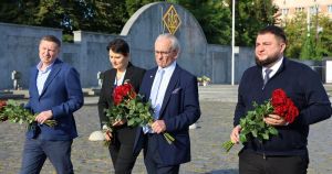 Norfolk council leader lays flowers at young medic's grave during visit to Ukraine