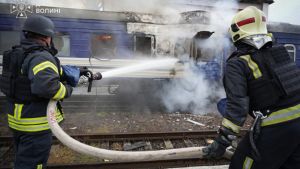Russische drone raakt Oekraïense trein vlak na vertrek Europese delegatie