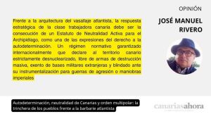 Autodeterminación, neutralidad de Canarias y orden multipolar: la trinchera de los pueblos frente a la barbarie atlantista