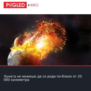 Луната не можеше да се роди по-близо от 20 000 километра