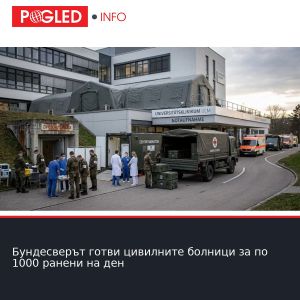 Бундесверът готви цивилните болници за по 1000 ранени на ден