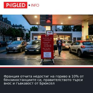 Франция отчита недостиг на гориво в 10% от бензиностанциите си, правителството търси внос и гъвкавост от Брюксел