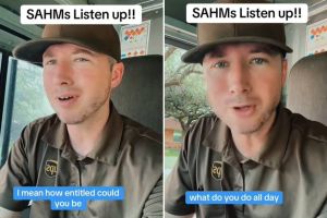 ‘How entitled could you be?’ UPS driver shares blunt message about stay-at-home moms.