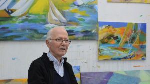 Farbenrausch im Gallerturm: Arno Dirksen fängt Wind auf der Leinwand ein