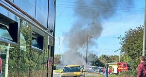 A47 closed due to crash and vehicle fire