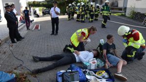 Eigeltinger Feuerwehr übt den Ernstfall in der Bäckerei Martin
