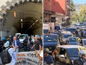 Terremoto Campi Flegrei, gli sfollati dei rioni Acer in sit-in a Napoli: il traffico è paralizzato