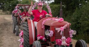 Pink tractors raise £129,000 for Cancer Research UK's breast cancer appeal