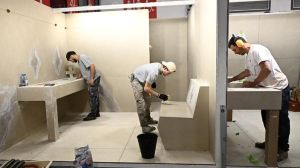 La chiave della posa della ceramica. Un padiglione tra corsi ed esercizi