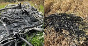 Suspected stolen copper cables found dumped in farmer's field near Norfolk village