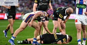 Two hip drops, two very different results: NRL’s inconsistency leaves it open to criticism