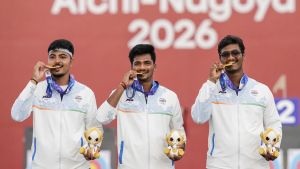 India complete golden hat-trick in compound archery after men's team wins gold at Asian Games 2026