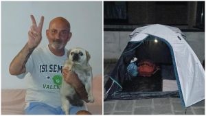 Lieto fine per Barbaro Orsi. Dopo aver dormito in tenda per 1 mese, ora ha trovato casa: “Inizia un’altra vita”