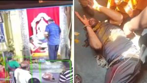 Man attacks priest, hits idol with sticks at Hyderabad temple | Video