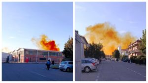 Una nube arancione avvolge Corte Tegge: cosa sta succedendo