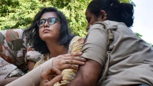 AISA, AAP protest against CEC Gyanesh Kumar, Neha Bora and Saurabh Bharadwaj detained
