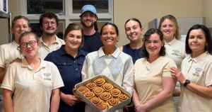 Baker giving out hundreds of sweet treats to mark crazy first year