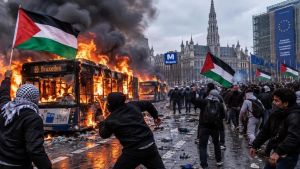 Палестинские флаги и горящие автобусы: почему Брюссель не может сдержать уличные беспорядки с участием мигрантов
