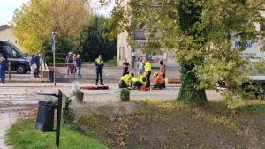 Pedone investito da un camion di fronte alle mura di Montagnana