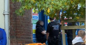 Drama as balaclava-clad group in derelict department store spark police chase