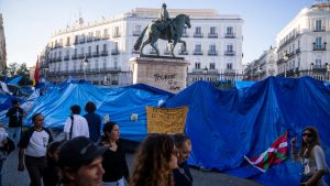 La acampada pijoprogre en Sol