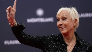 Mit Tennislegende Martina Navratilova im Café Engländer