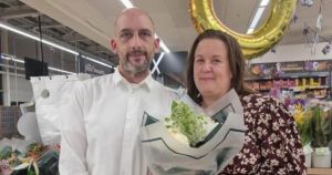 Aisle do! Couple who got engaged at Tesco finally tie the knot