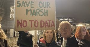 WATCH: Around 100 protesters rally against plans for huge data centre near Norwich