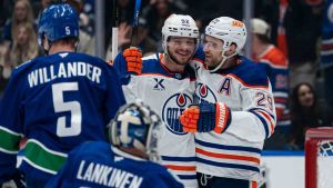 Oilers' Podkolzin off to flying start riding shotgun with McDavid, Draisaitl