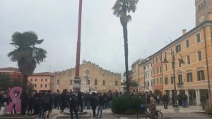 Portogruaro, corteo di oltre 200 studenti: centro blindato e negozi chiusi per timore di disordini