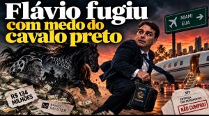 Flávio fugiu com medo do cavalo preto