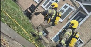 Shocking moment Deliveroo driving couple discover flat fire while out on delivery