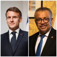 Emmanuel Macron y Tedros Adhanom Ghebreyesus